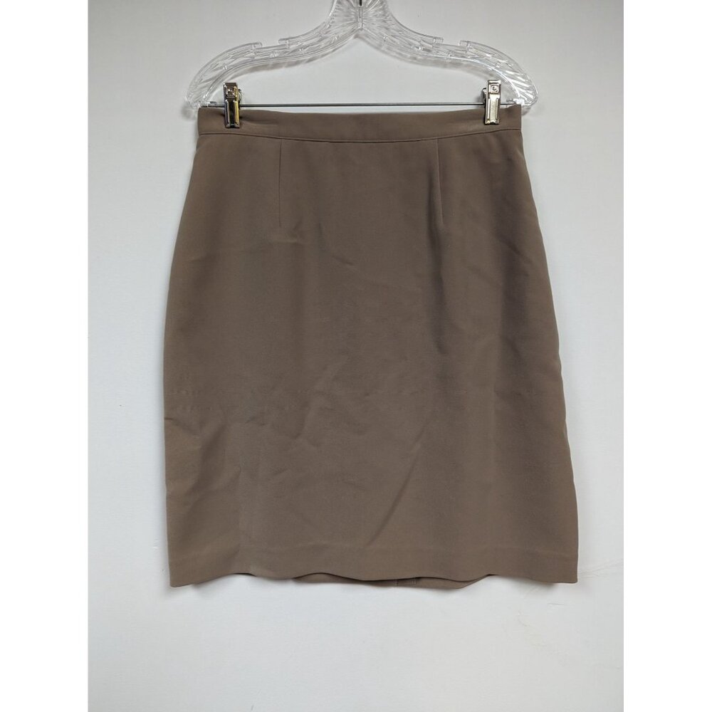 Laura Scott Womens Tan Skirt Size 14 Lined Knee Length